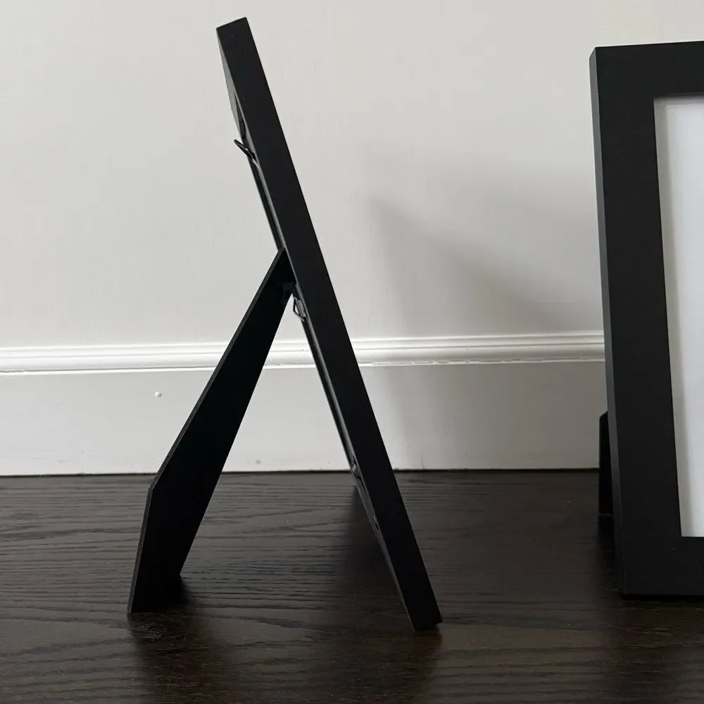 Set of 2 Black Wood Gallery Frames with Mats – 8x10 / 5x7 / 3x5